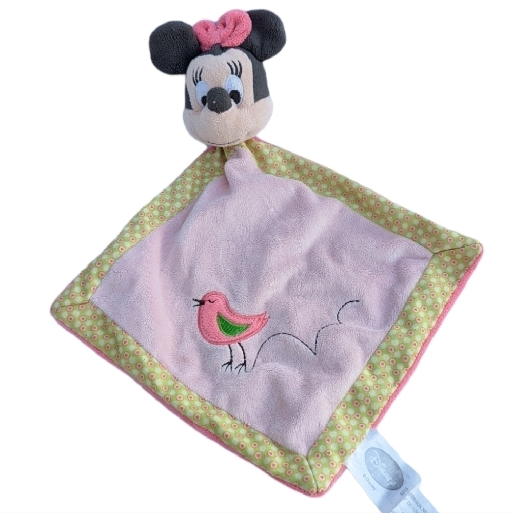 Disney Minnie Mouse Pink Security Blanket Lovey Bird